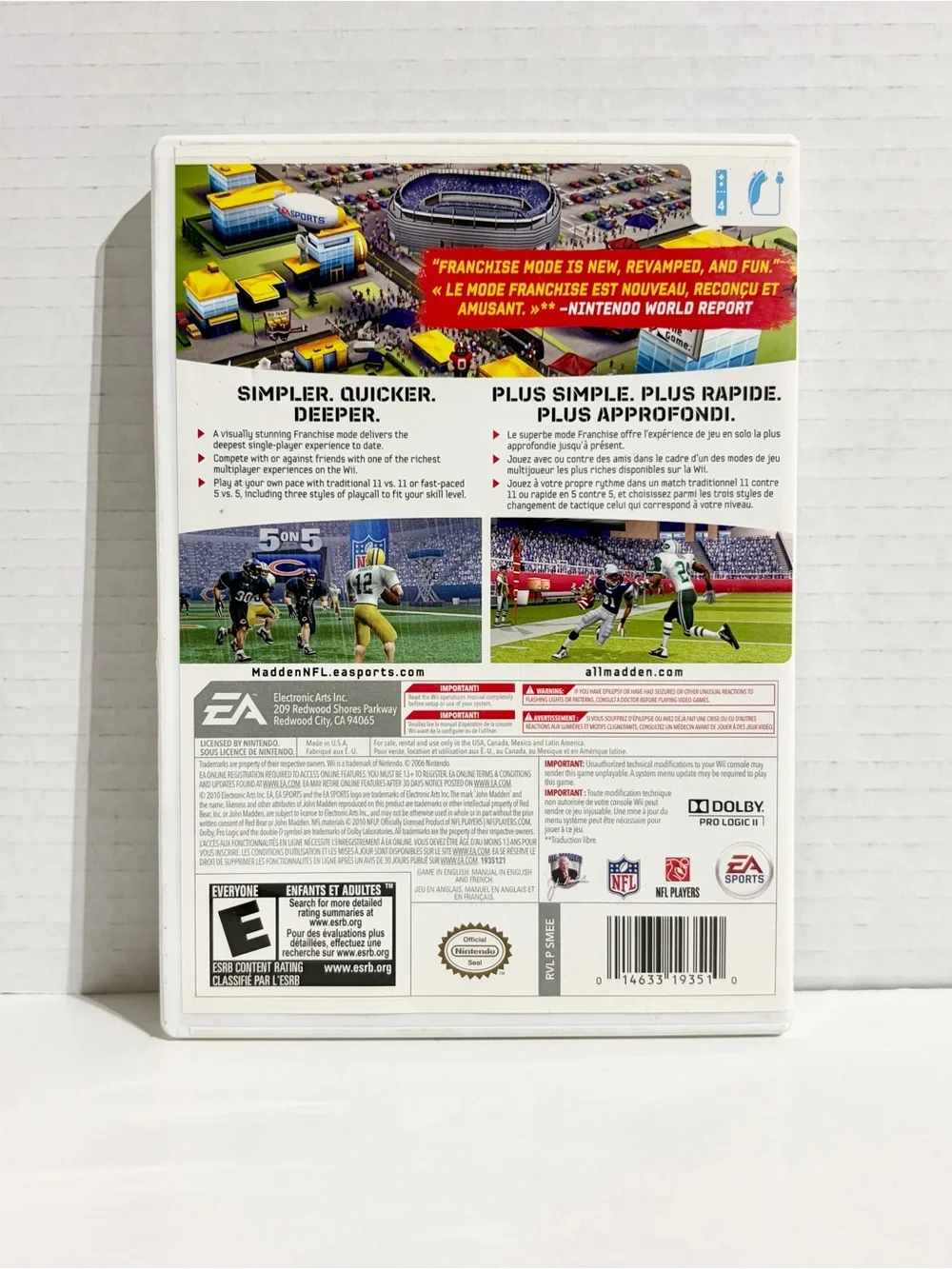Wii Madden NFL 11 Nintendo 2010 Complete Disc Manual Case Drew Brees Saints MVP